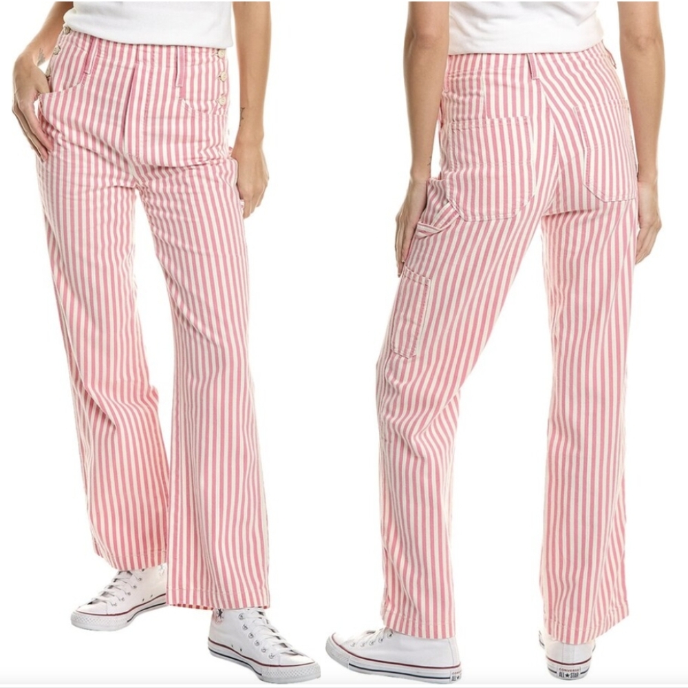 Mother The Seafarer Candy Striper Wide Leg Jeans Size 28